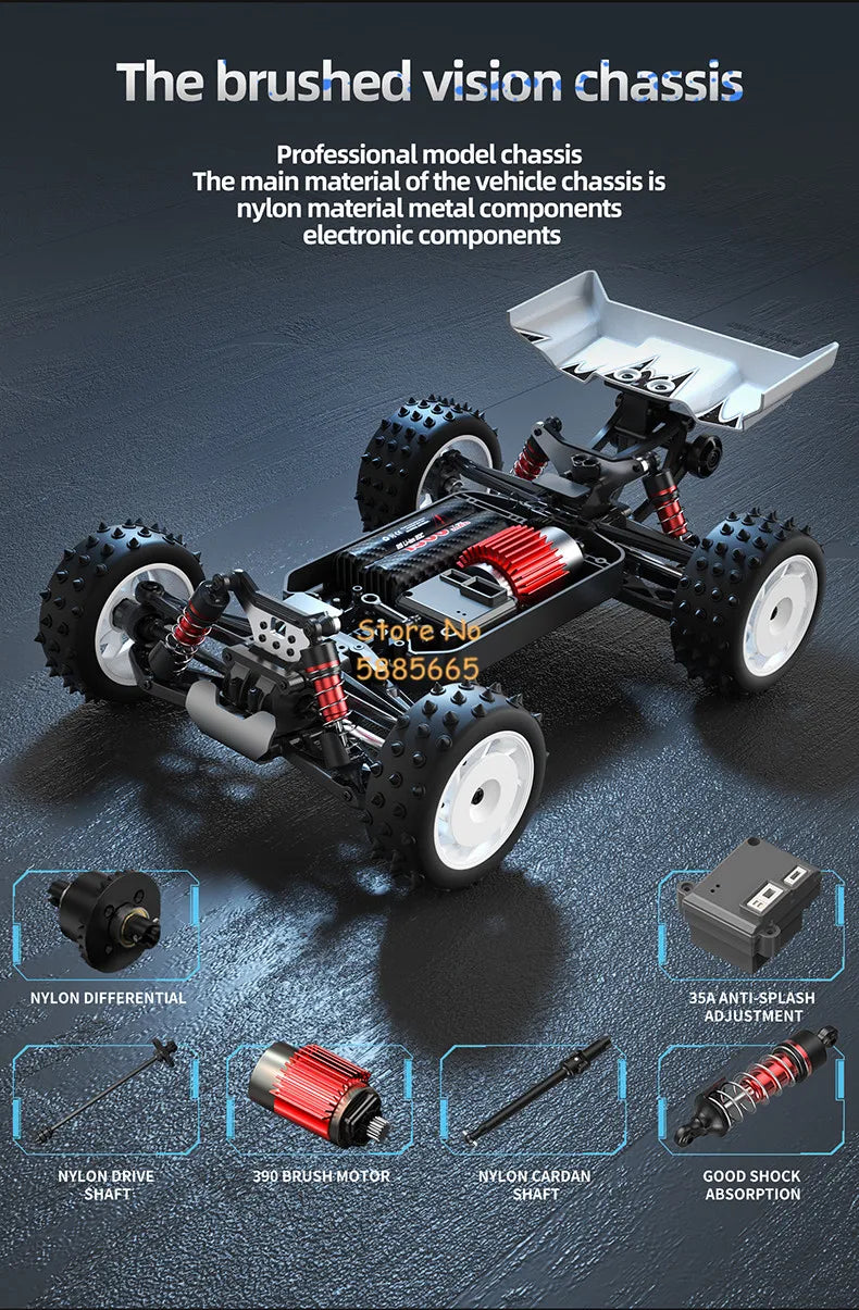1:16 Brushless RC Car 4WD High-Speed Off-Road Truck