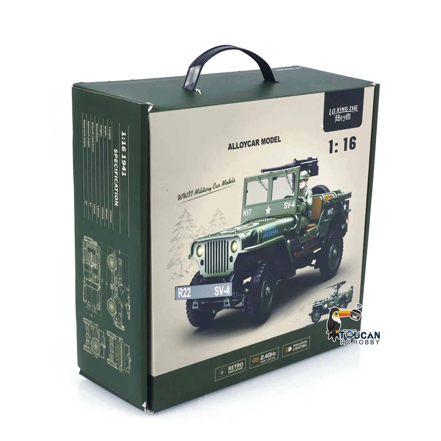 1/16 RC Off-Road 4x4 Military Truck Electric Toy