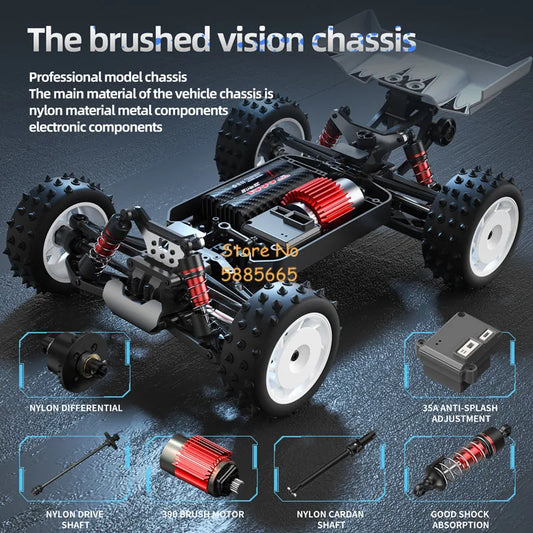 1:16 Brushless RC Car 4WD High-Speed Off-Road Truck