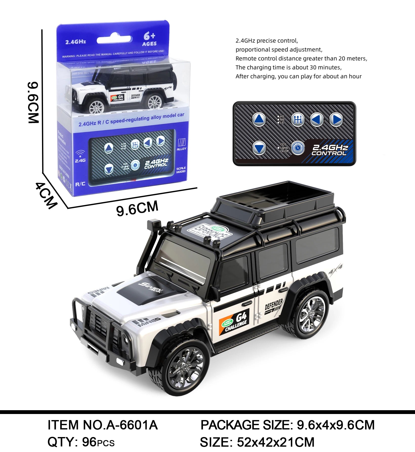 1:64 Mini RC Car Alloy 5-Channel Desktop Toy Vehicle