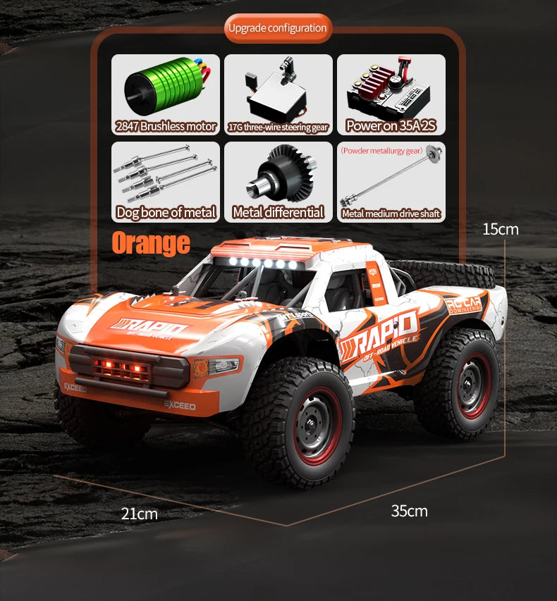 1:14 Brushless RC Car 4WD High-Speed Monster Truck