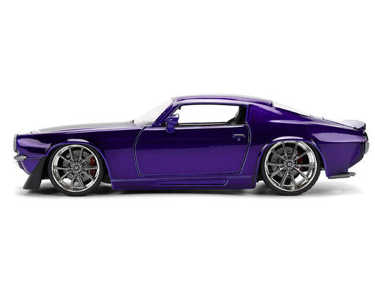 1971 Chevrolet Camaro Z/28 Purple Metallic with Black Hood "Bigtime Muscle" Series 1/24 Diecast Model Car by Jada-0