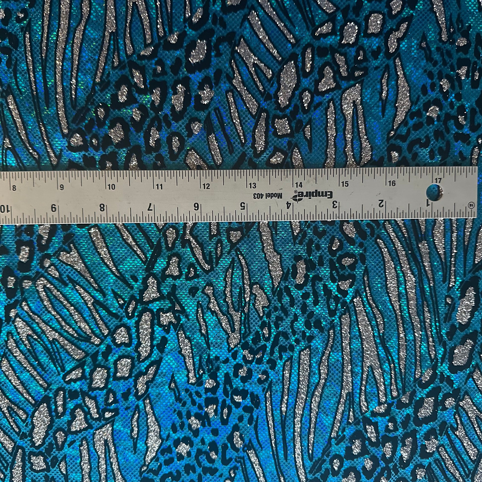 Cheetah Metallic Flocking Hologram Glitter Fabric in Nylon Spandex | Spandex Palace-2
