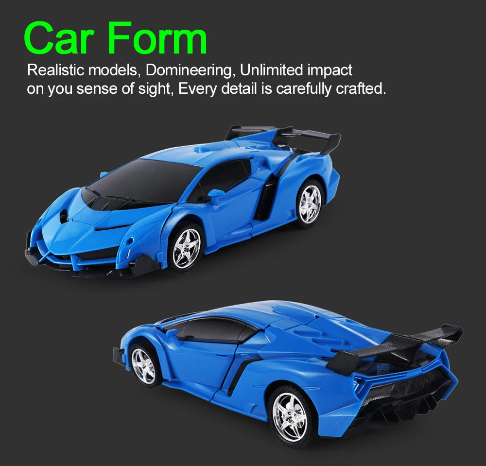2-in-1 RC Car Robot Transforming Remote Toy for Kids
