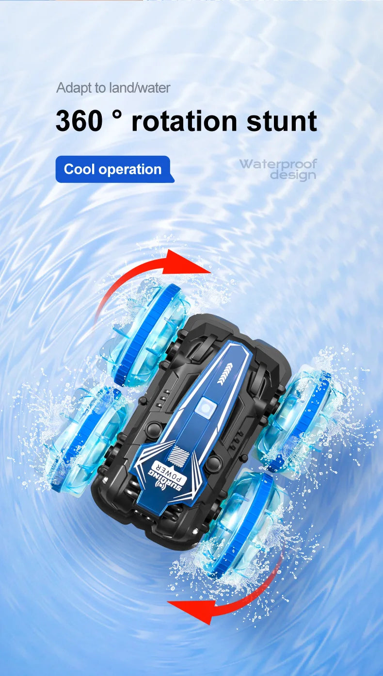 Amphibious RC Car Waterproof 360° Flip Stunt Toy