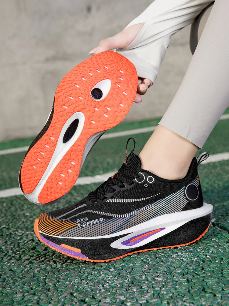 Carbon Plate Running Shoes Breathable Non-Slip Sport Sneakers