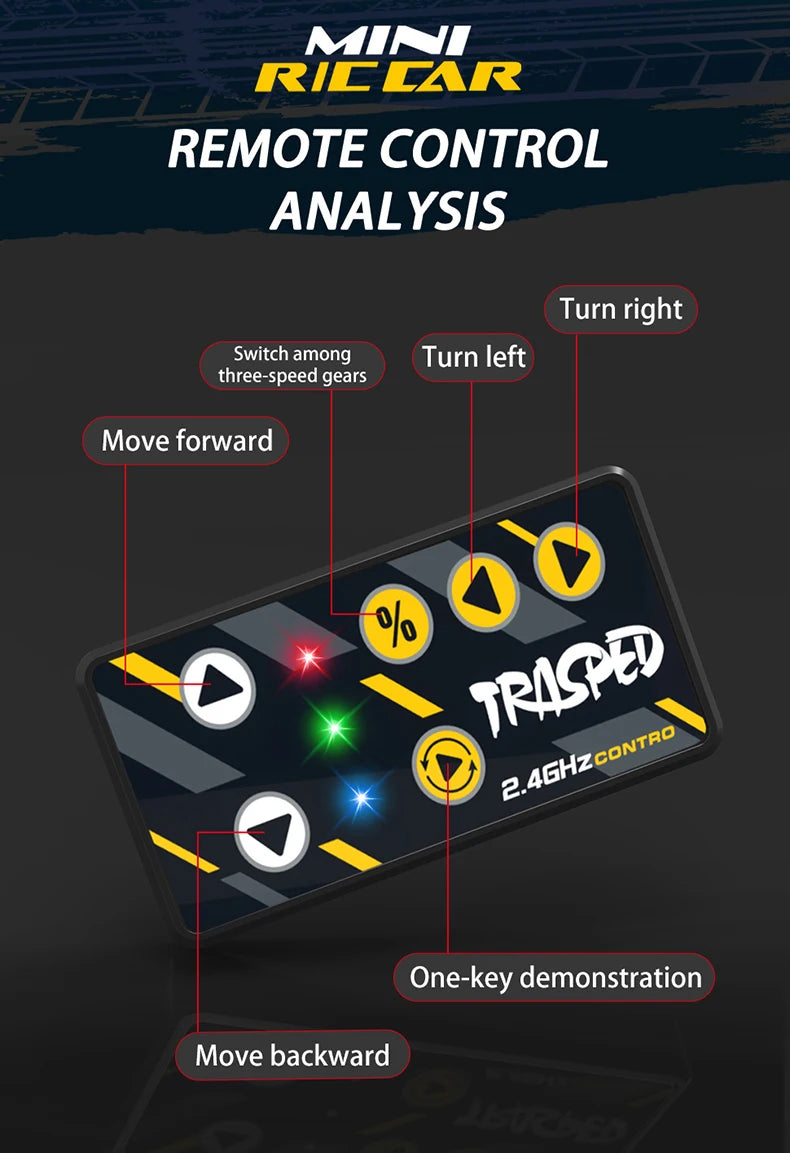 1:64 Alloy Mini RC Drift Car 2.4G Remote Control Toy