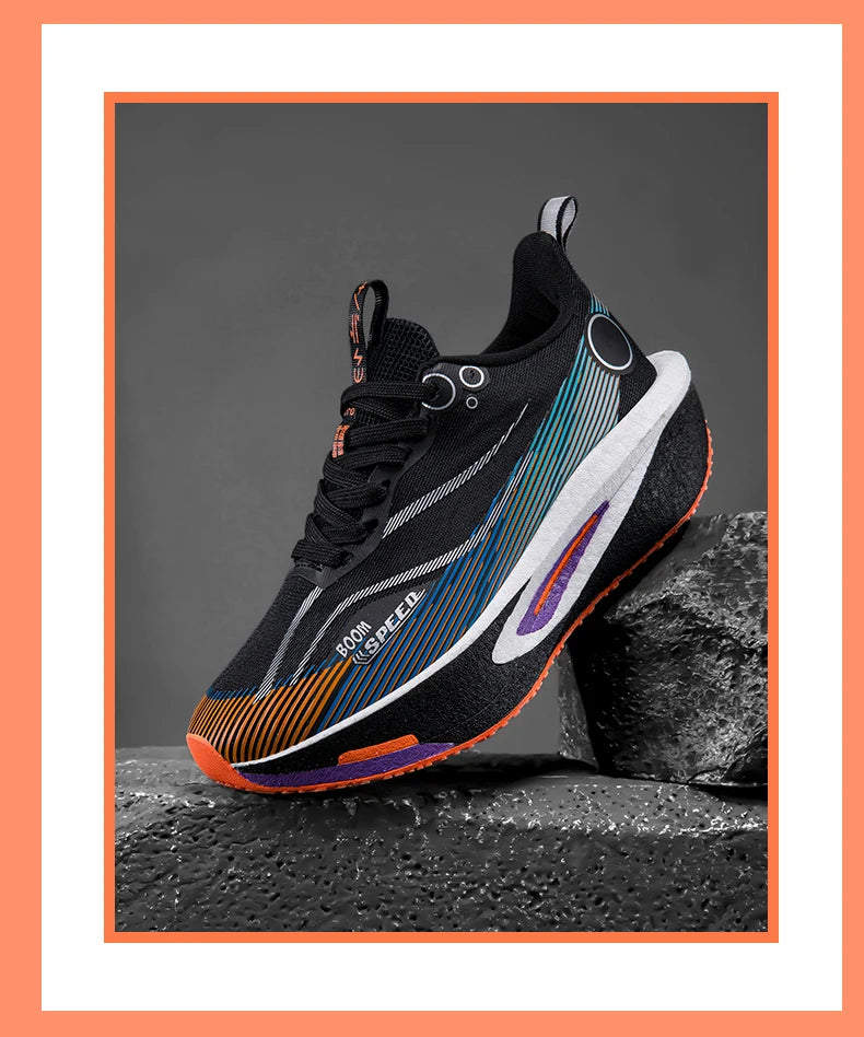 Carbon Plate Running Shoes Breathable Non-Slip Sport Sneakers