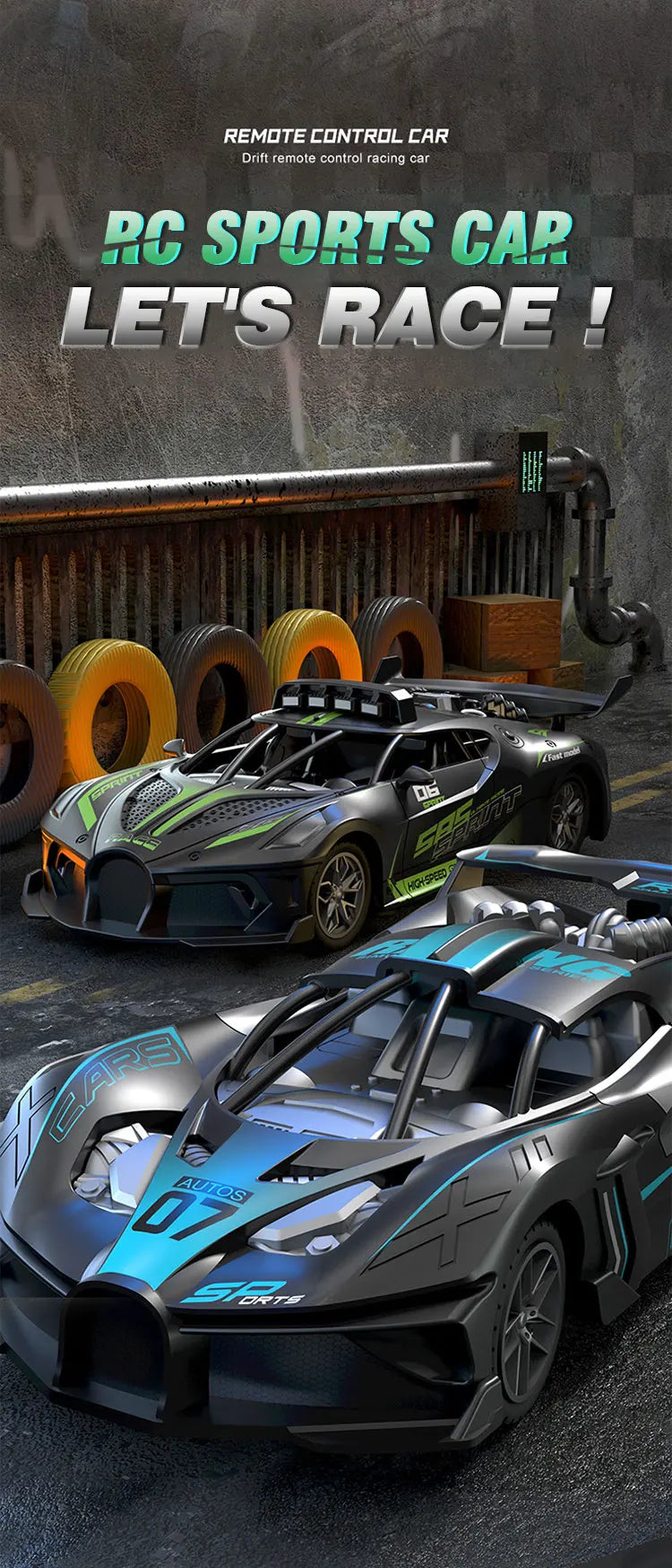 4CH RC High-Speed Drift Electric Sport Car Toy