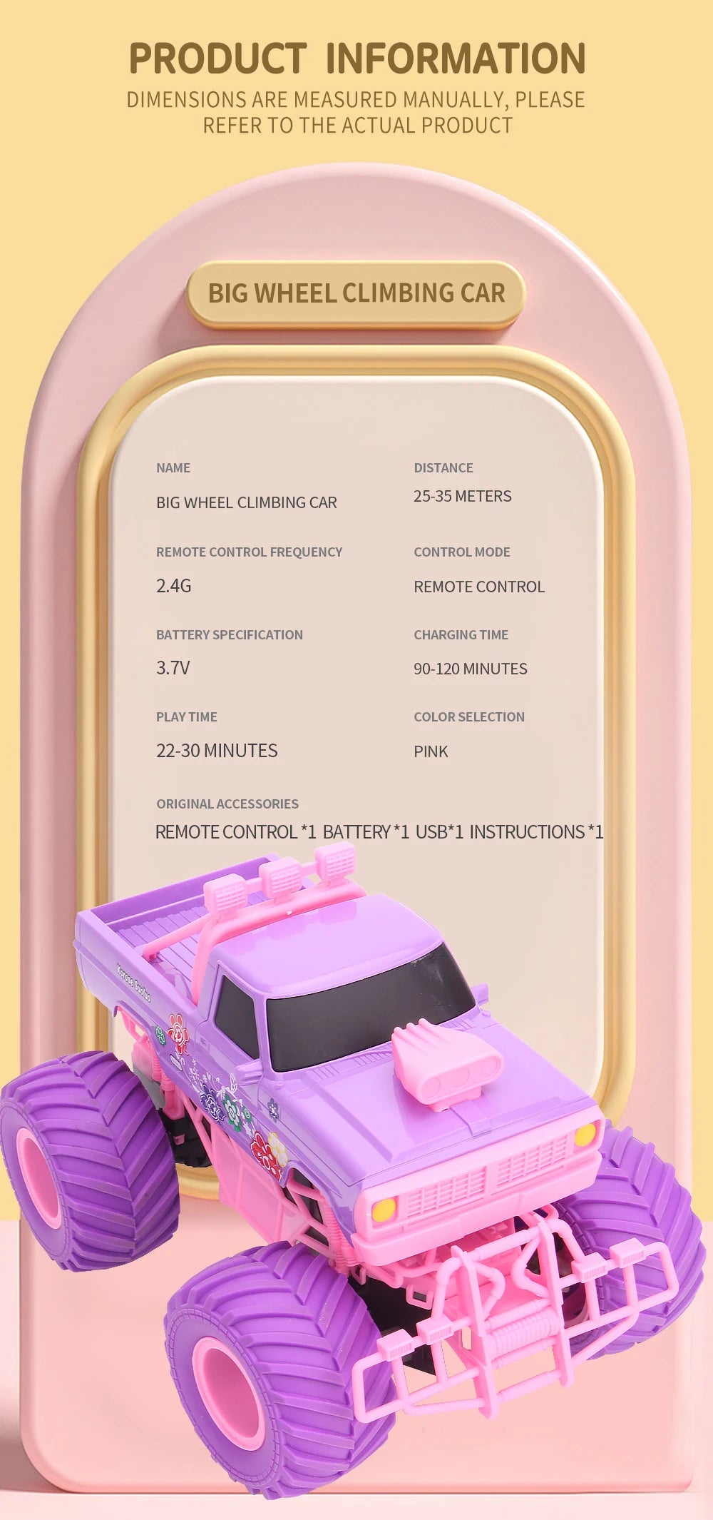 1/12 4WD RC Princess Car Buggy with LED Lights