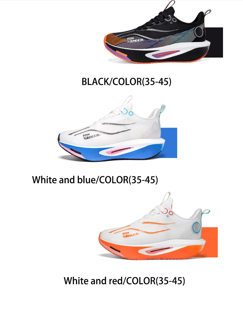 Carbon Plate Running Shoes Breathable Non-Slip Sport Sneakers