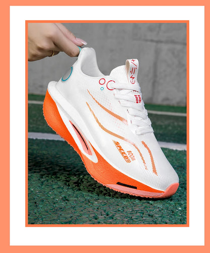 Carbon Plate Running Shoes Breathable Non-Slip Sport Sneakers