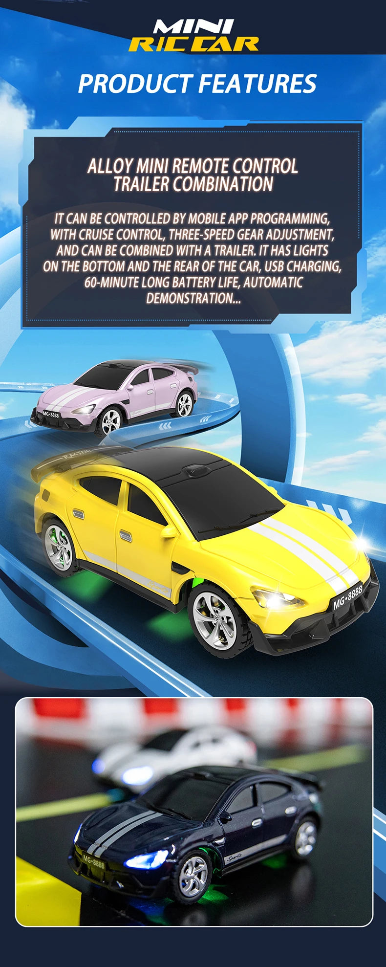 1:64 Alloy Mini RC Drift Car 2.4G Remote Control Toy