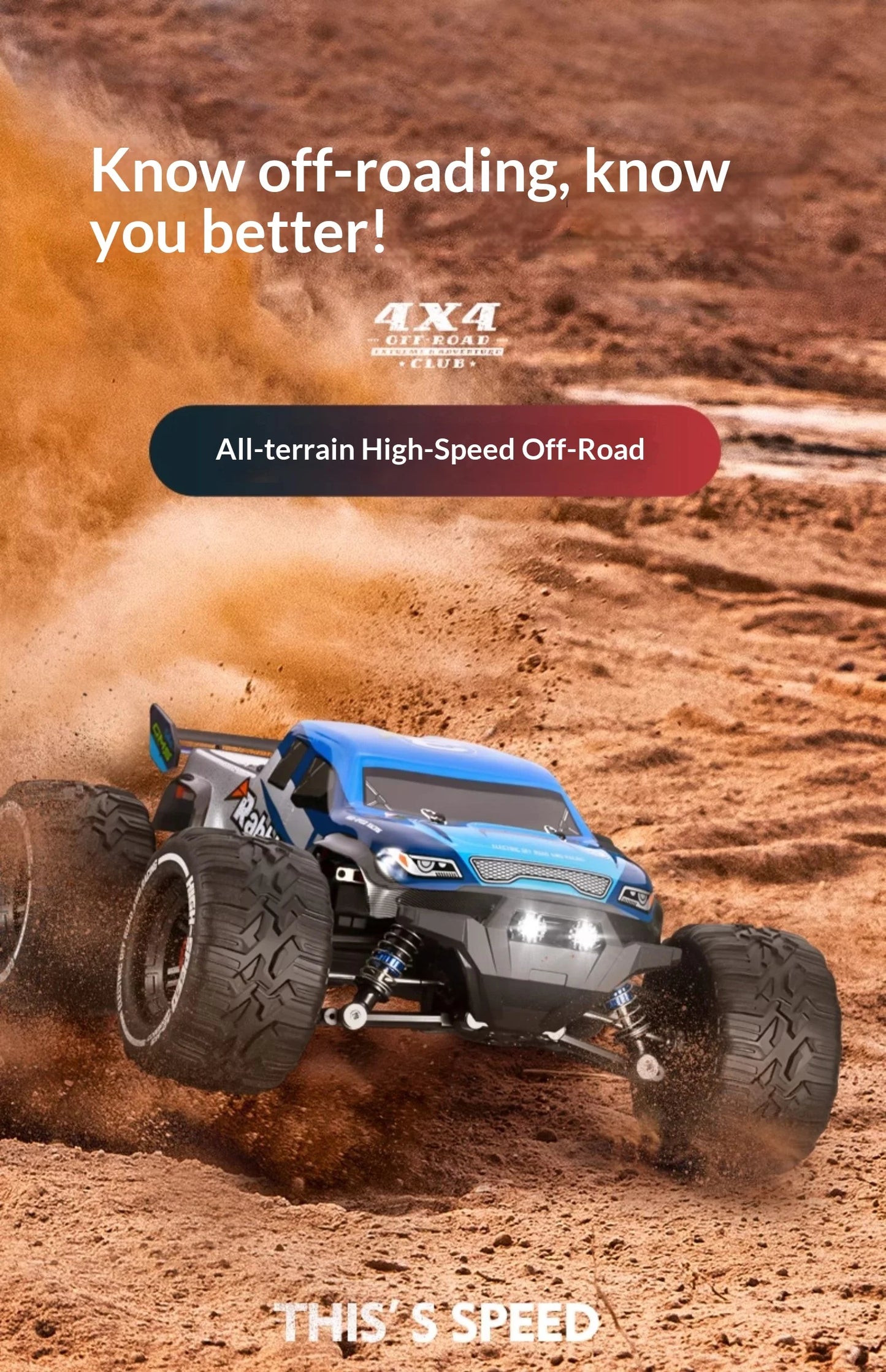 1:14 RC 4x4 Off-Road Monster Truck High-Speed Toy