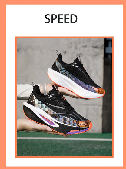 Carbon Plate Running Shoes Breathable Non-Slip Sport Sneakers