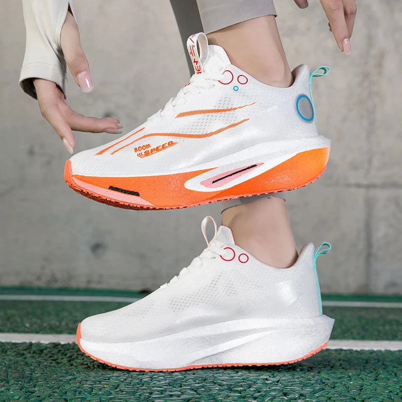 Carbon Plate Running Shoes Breathable Non-Slip Sport Sneakers