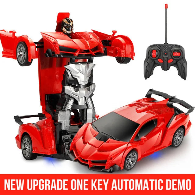 2-in-1 RC Car Robot Transforming Remote Toy for Kids