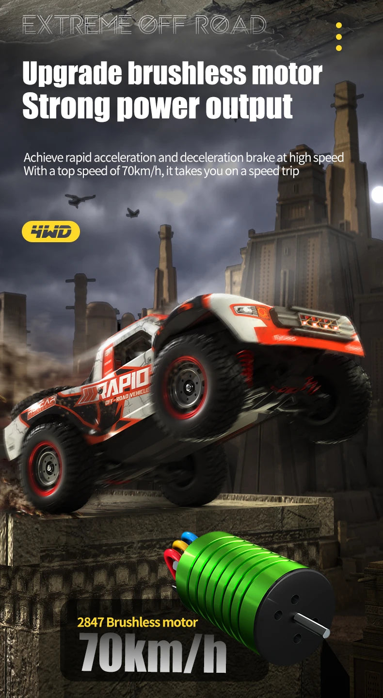 1:14 Brushless RC Car 4WD High-Speed Monster Truck