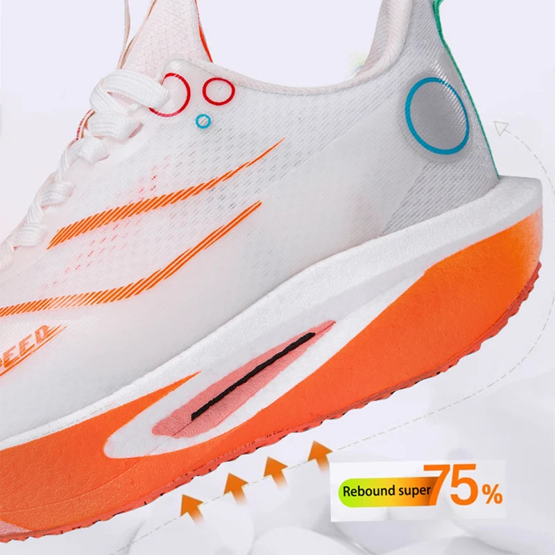 Carbon Plate Running Shoes Breathable Non-Slip Sport Sneakers