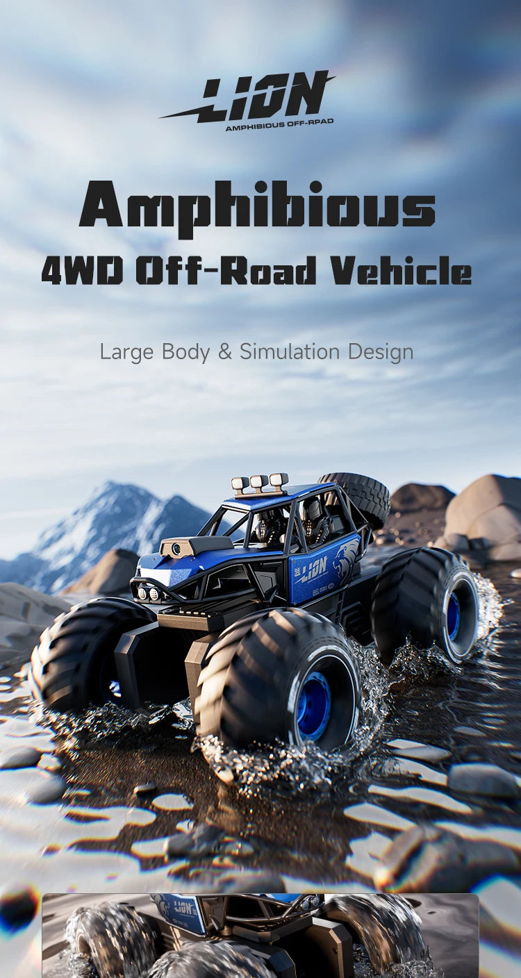 2-in-1 Amphibious RC Car Boat 4WD Waterproof Toy