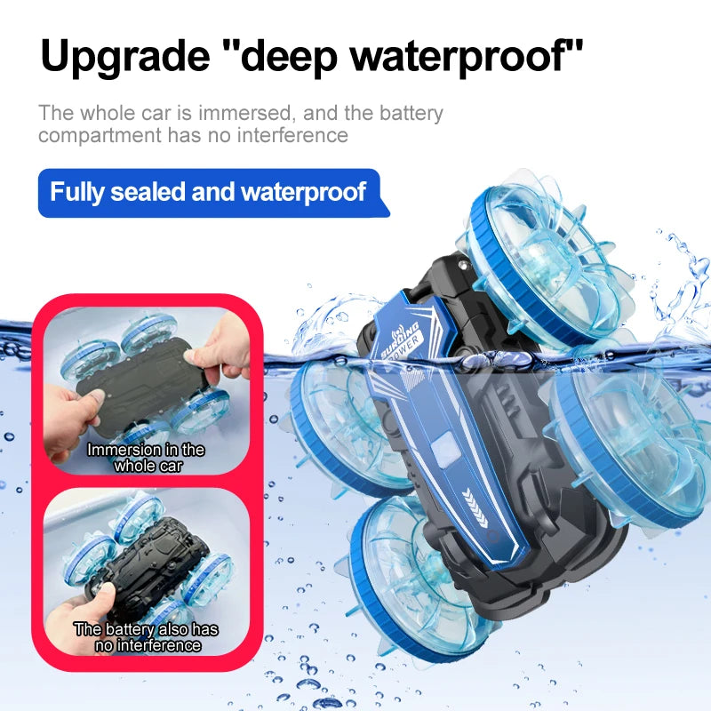 Amphibious RC Car Waterproof 360° Flip Stunt Toy