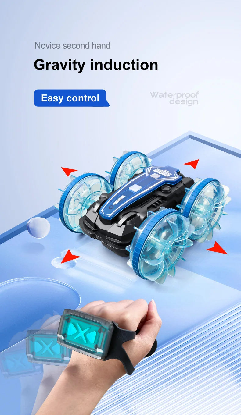Amphibious RC Car Waterproof 360° Flip Stunt Toy
