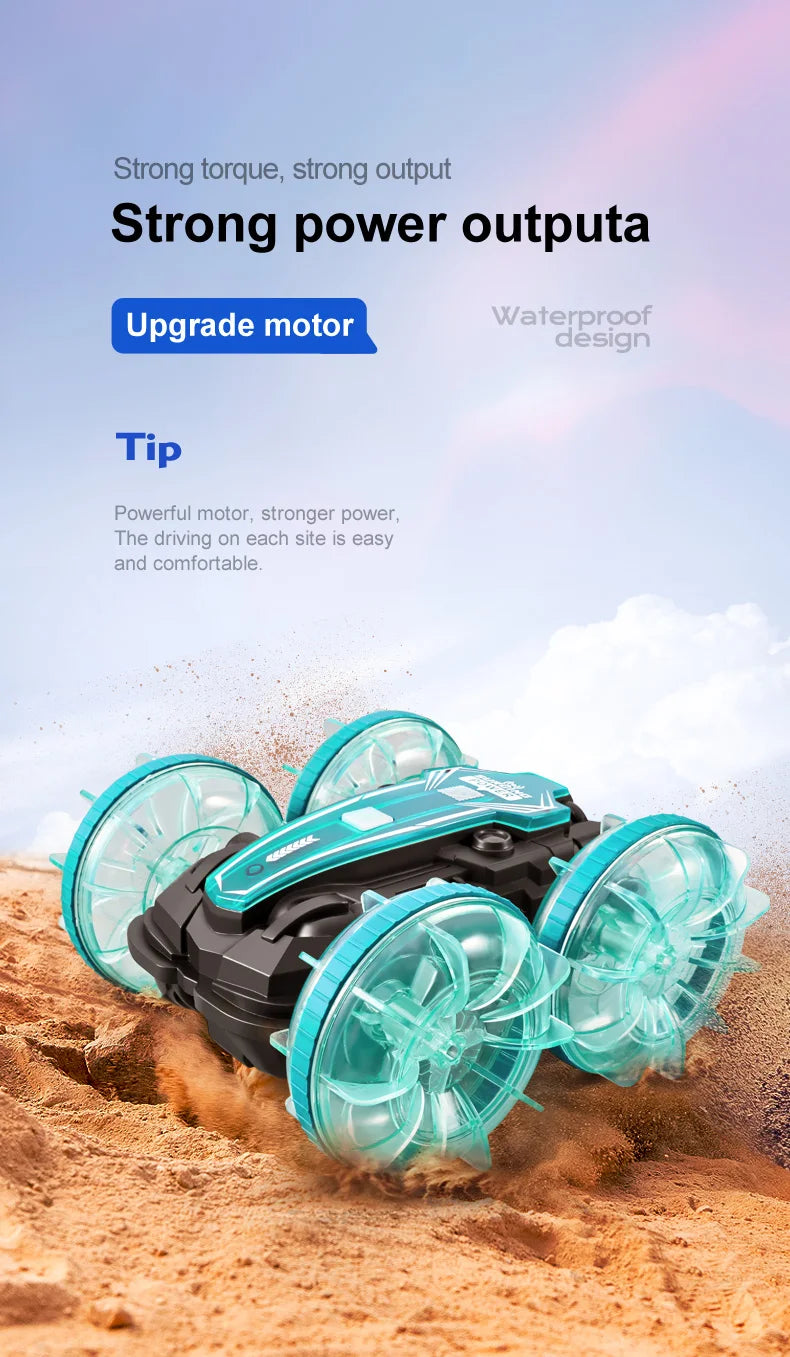 Amphibious RC Car Waterproof 360° Flip Stunt Toy