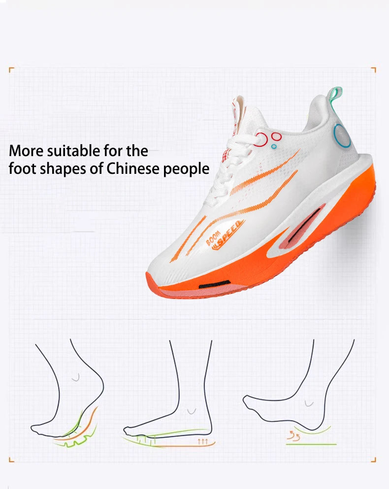 Carbon Plate Running Shoes Breathable Non-Slip Sport Sneakers