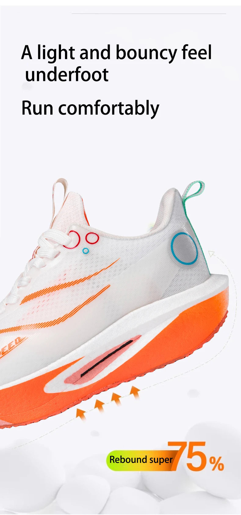 Carbon Plate Running Shoes Breathable Non-Slip Sport Sneakers