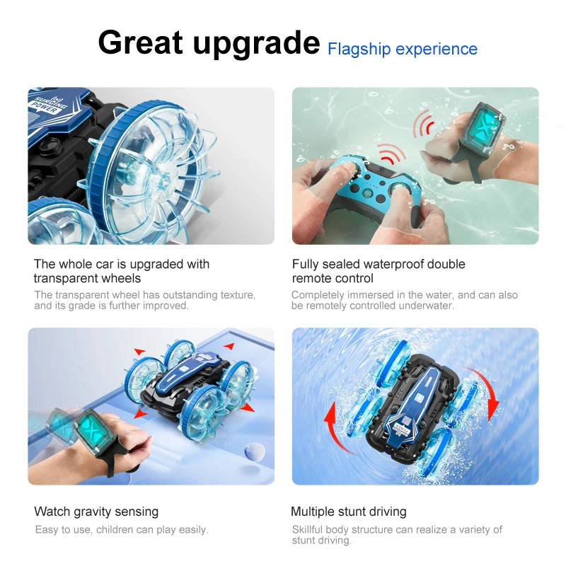 Amphibious RC Car Waterproof 360° Flip Stunt Toy