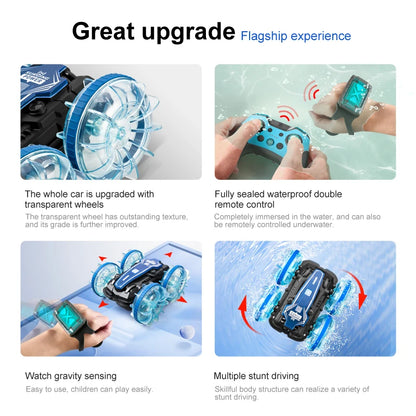 Amphibious RC Car Waterproof 360° Flip Stunt Toy