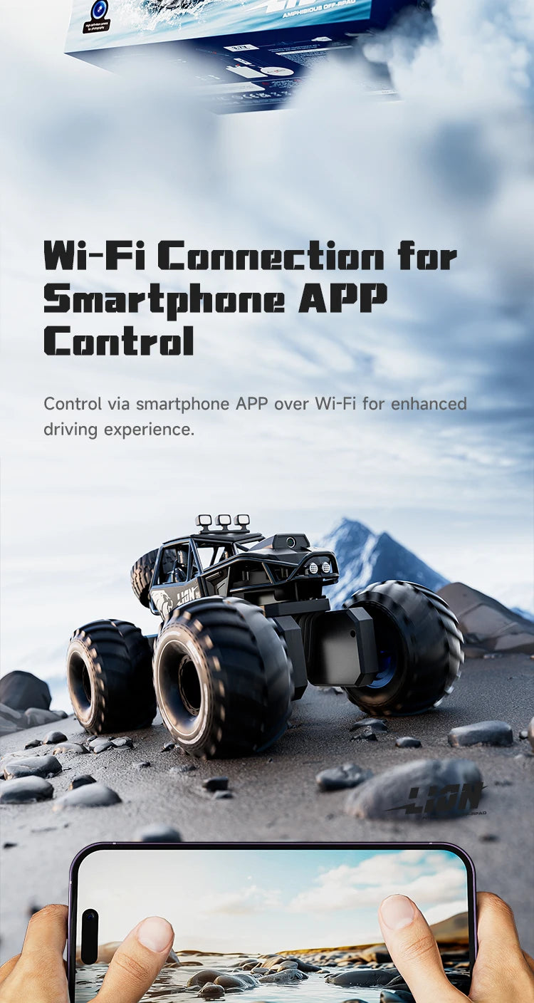 2-in-1 Amphibious RC Car Boat 4WD Waterproof Toy