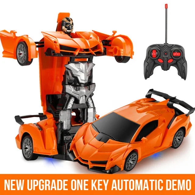 2-in-1 RC Car Robot Transforming Remote Toy for Kids