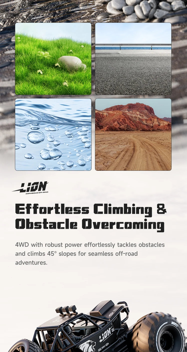 2-in-1 Amphibious RC Car Boat 4WD Waterproof Toy