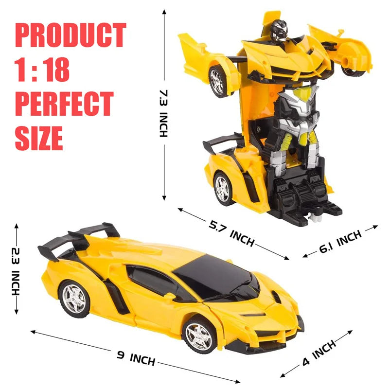 2-in-1 RC Car Robot Transforming Remote Toy for Kids