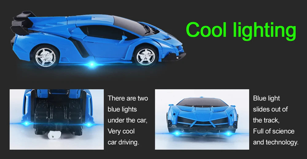 2-in-1 RC Car Robot Transforming Remote Toy for Kids