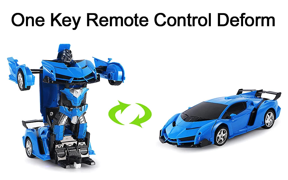 2-in-1 RC Car Robot Transforming Remote Toy for Kids