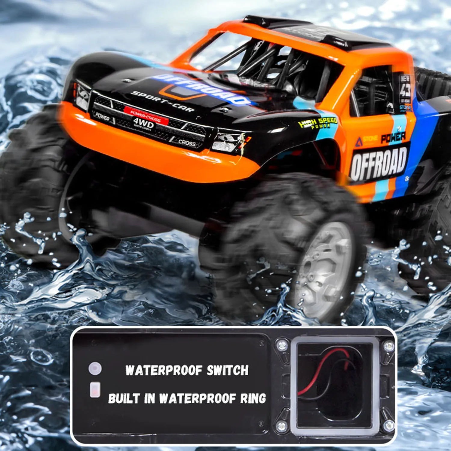 1:14 RC Off-Road Stunt Car 4WD Amphibious Truck