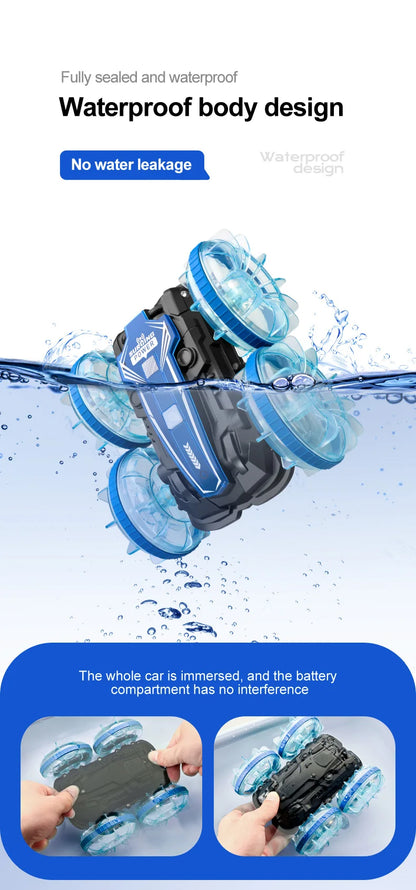 Amphibious RC Car Waterproof 360° Flip Stunt Toy