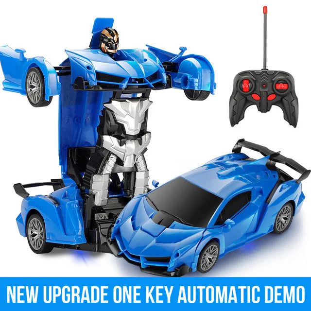 2-in-1 RC Car Robot Transforming Remote Toy for Kids