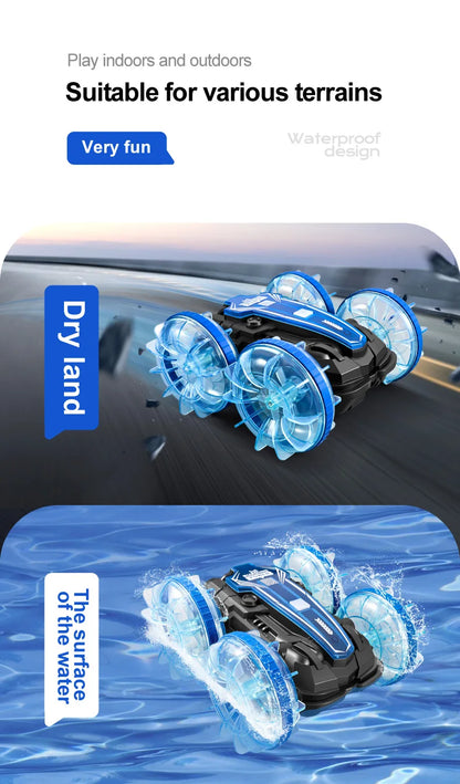 Amphibious RC Car Waterproof 360° Flip Stunt Toy