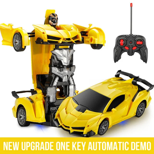 2-in-1 RC Car Robot Transforming Remote Toy for Kids