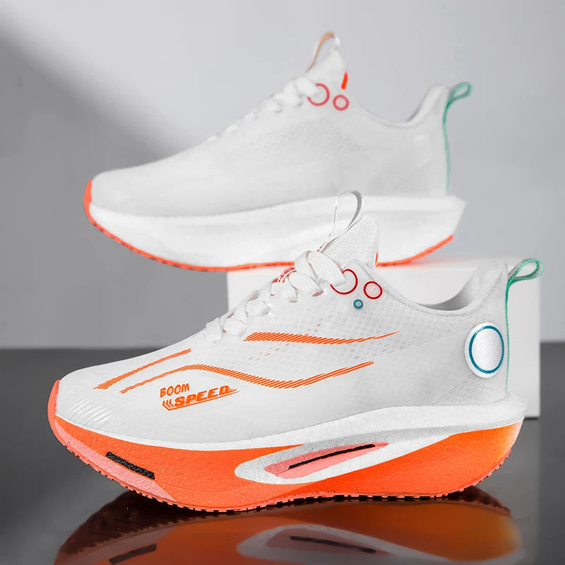 Carbon Plate Running Shoes Breathable Non-Slip Sport Sneakers