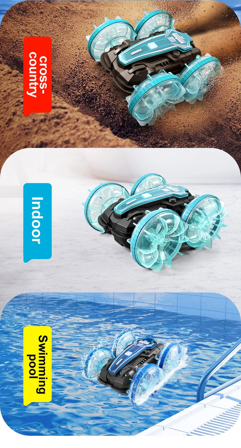 Amphibious RC Car Waterproof 360° Flip Stunt Toy
