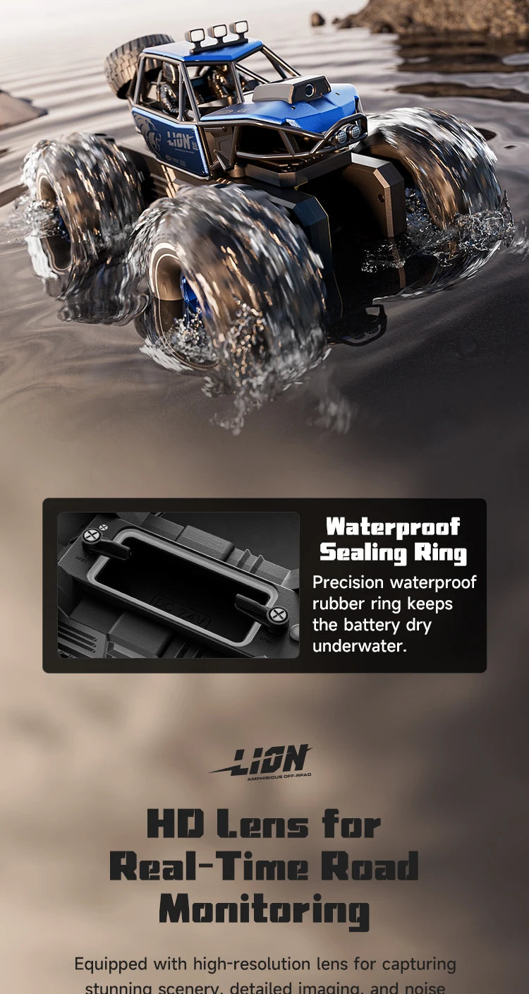 2-in-1 Amphibious RC Car Boat 4WD Waterproof Toy