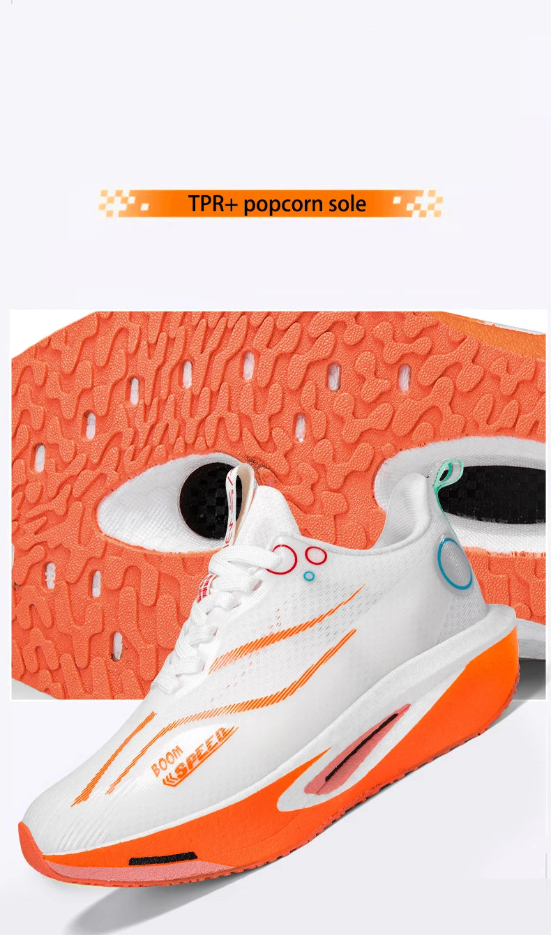 Carbon Plate Running Shoes Breathable Non-Slip Sport Sneakers