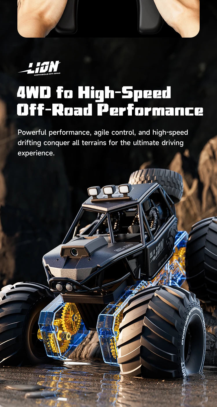 2-in-1 Amphibious RC Car Boat 4WD Waterproof Toy