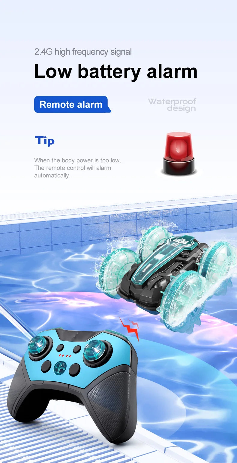 Amphibious RC Car Waterproof 360° Flip Stunt Toy