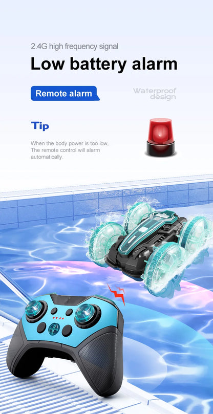 Amphibious RC Car Waterproof 360° Flip Stunt Toy