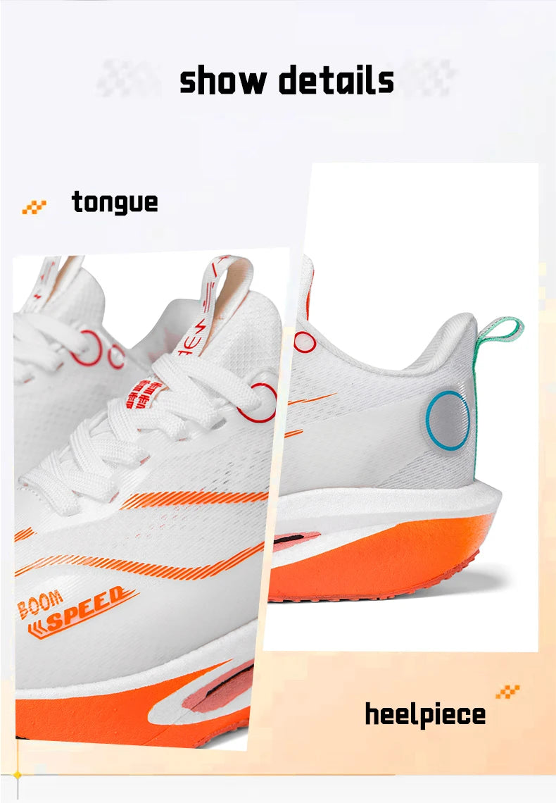 Carbon Plate Running Shoes Breathable Non-Slip Sport Sneakers